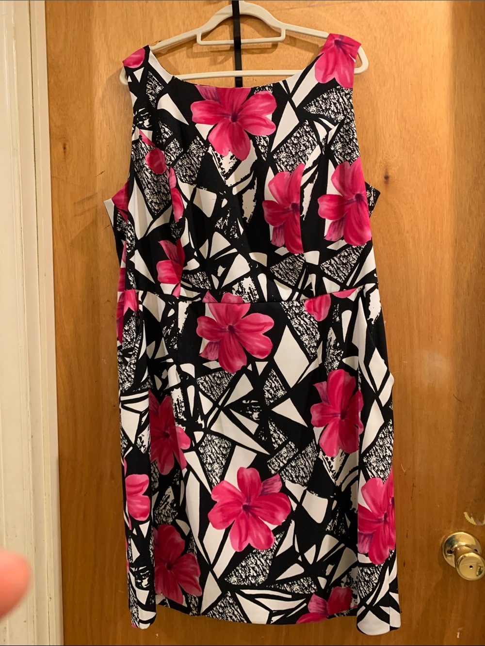 Dress Barn Black & Pink Floral Midi Dress